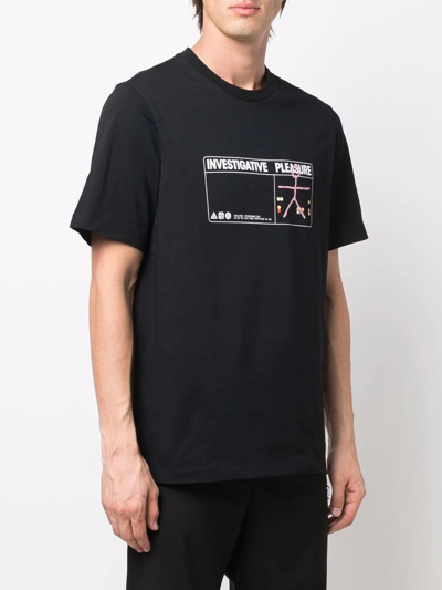 Shop Oamc Investigative Pleasure Print T-shirt In Black