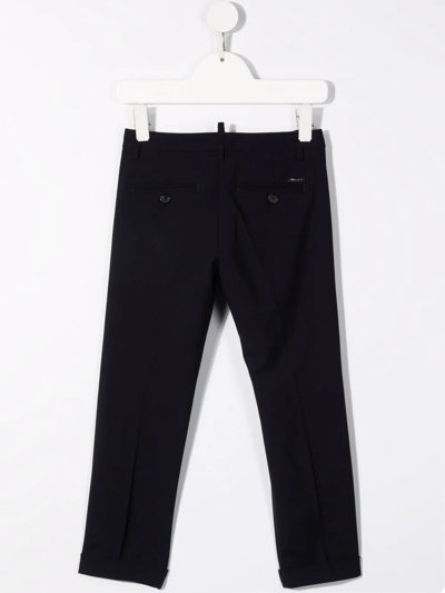 Shop Dsquared2 Stretch-fit Wool Trousers In Blue