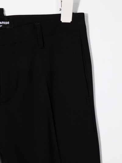 Dsquared2 Black Stretch Virgin Wool Trousers In Black