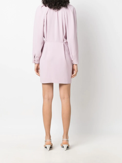 Shop Iro Long-sleeve Ruffle-detail Dress In Purple