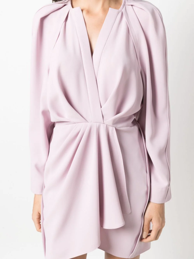 Shop Iro Long-sleeve Ruffle-detail Dress In Purple