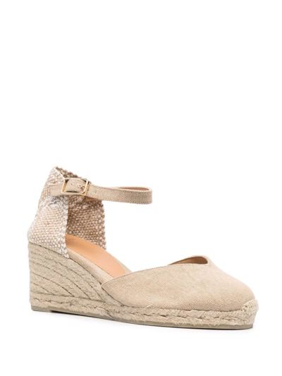 Shop Castaã±er Chiarita Wedge Espadrilles In Neutrals