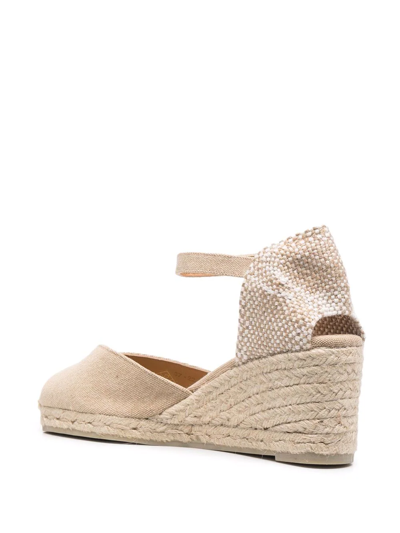 Shop Castaã±er Chiarita Wedge Espadrilles In Neutrals