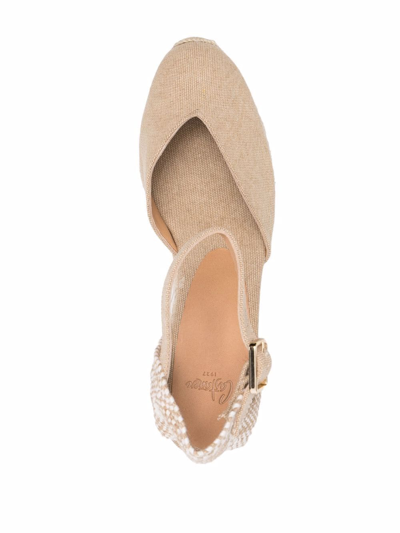 Shop Castaã±er Chiarita Wedge Espadrilles In Neutrals