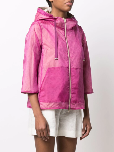 Herno Reversible Hooded Jacket In Pink