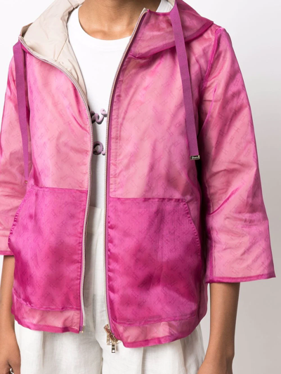 Herno Reversible Hooded Jacket In Pink