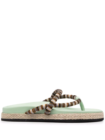 Missoni Stripe-strap Flip-flop Sandals In Black