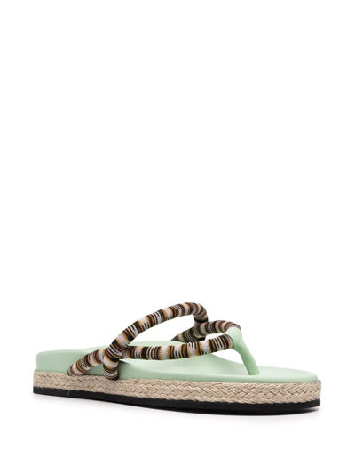 Missoni Stripe-strap Flip-flop Sandals In Black