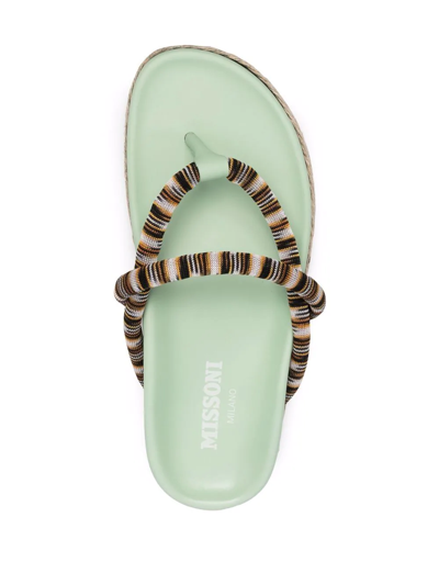 Shop Missoni Stripe-strap Flip-flop Sandals In Black