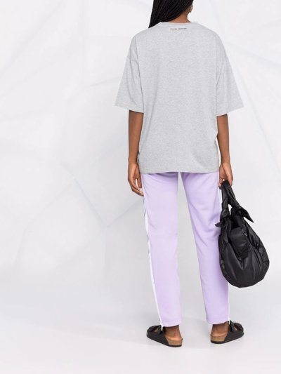 Chiara Ferragni Oversized T-shirt With Elbow-length Sleeves And Print Slogan In Grey