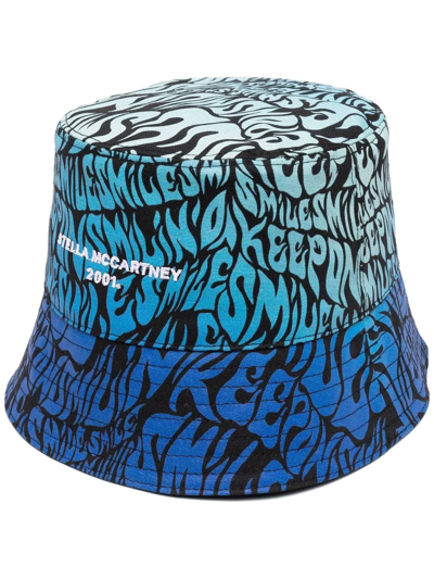 Shop Stella Mccartney Reversible Bucket Hat In Blue