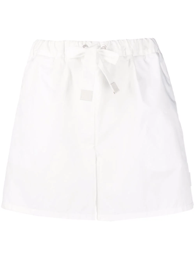 Shop Moncler High-waist Drawstring Shorts In White