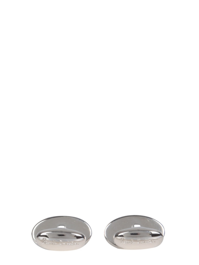 Shop Paul Smith Oval Cufflinks With Logo In Multicolour