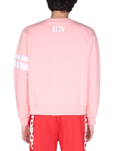 Shop Gcds Sweatshirt With Embroidered Logo In Pink