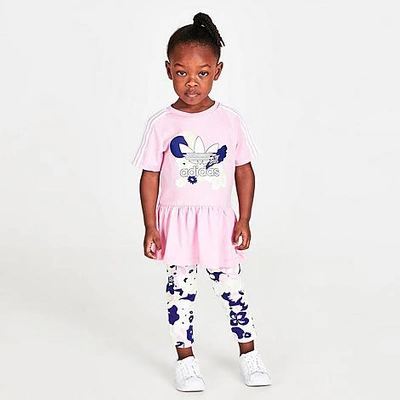 Adidas Originals ModeSens Adidas Dress True And Leggings Girls\' Pink | In Toddler Set T-shirt Babies\' Infant Print Originals Flower And