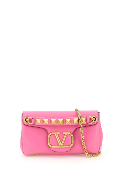 Shop Valentino Stud Sign Nappa Leather Bag In Pink