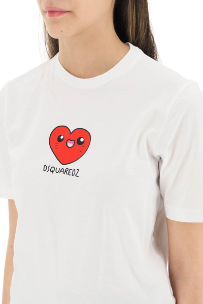 Shop Dsquared2 Heart Me T-shirt In White,red