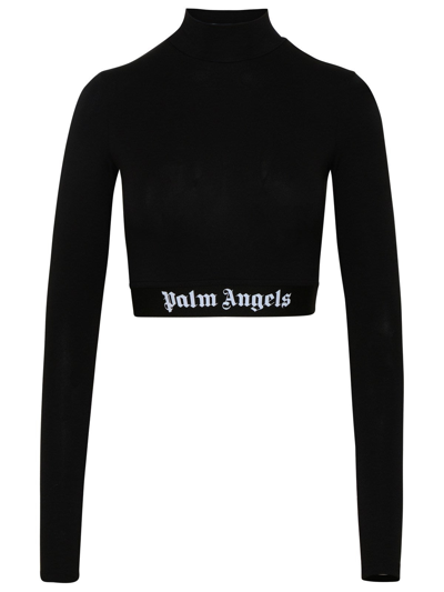 Shop Palm Angels Top Training Mock Nero In Black