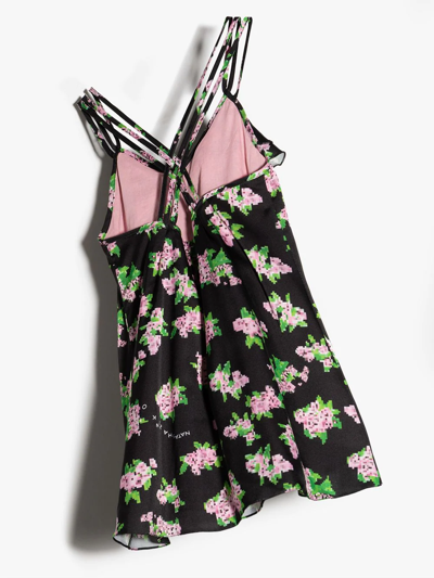 Natasha Zinko Pixellated Floral Print Dress In Black