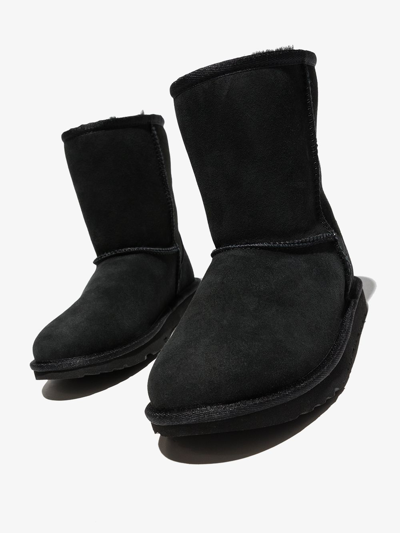 Shop Ugg Teen Classic Short Ii Shearling Boots In Black