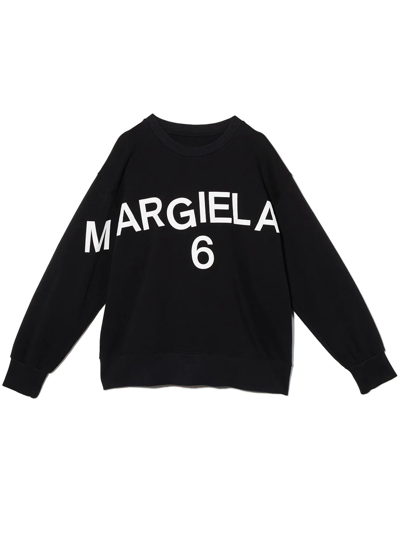 Shop Mm6 Maison Margiela Logo-print Sweatshirt In Black