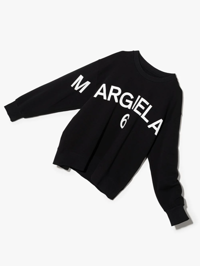 Shop Mm6 Maison Margiela Logo-print Sweatshirt In Black