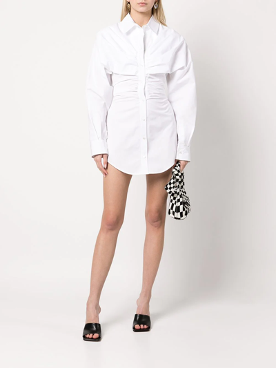 Alexander Wang Cummerbund Waist Cotton Poplin Shirt In White