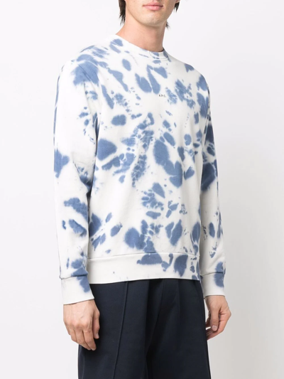 Shop Apc Tie-dye Sweatshirt In White