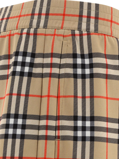 Shop Burberry "vintage Check" Shorts In Beige