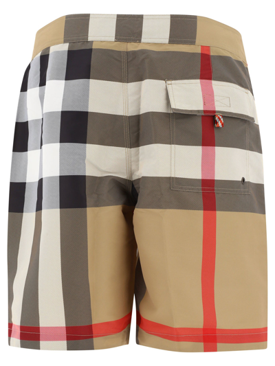 Shop Burberry "vintage Check" Swimsuit In Beige