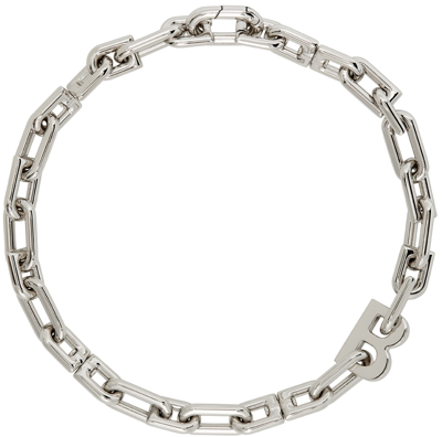 Shop Balenciaga Silver Thin B Chain Necklace In 0926 Shiny Silver