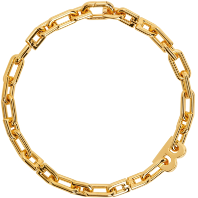 Shop Balenciaga Gold Thin B Chain Necklace In 0027 Shiny Gold