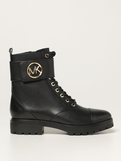 Michael Michael Kors Tatum Leather Combat Boots In Black | ModeSens
