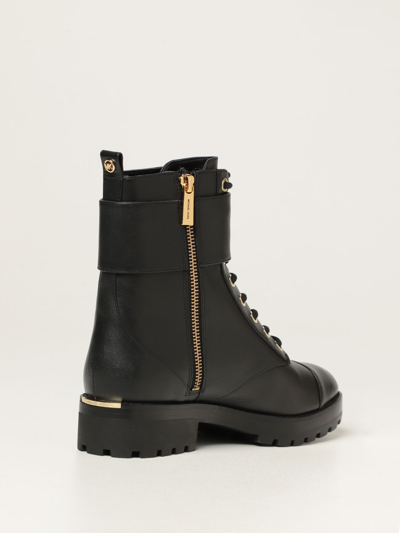Shop Michael Michael Kors Flat Booties  Leather Ankle Boots In Black