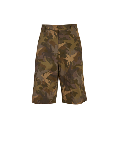 Shop Etro Long Shorts Camouflage