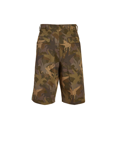 Shop Etro Long Shorts Camouflage