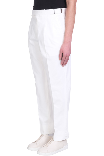 Shop Ermenegildo Zegna Pants In White Cotton