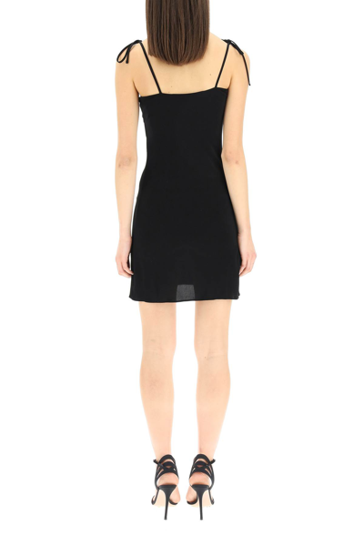 Shop Off-white Jersey Twisted Mini Dress In Black No Color (black)