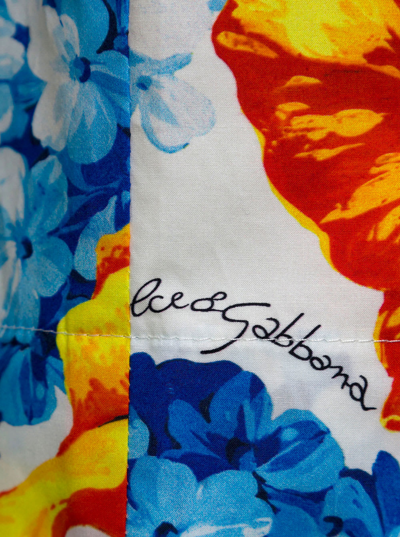 Shop Dolce & Gabbana Hydrangea Print Cotton Poplin Shorts In Multicolor