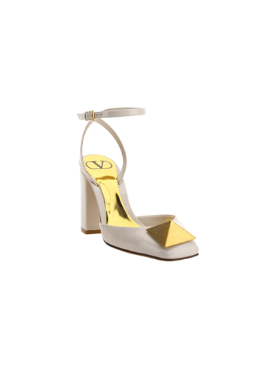 Shop Valentino Ankle Strap T90 Shoes In Light Ivory