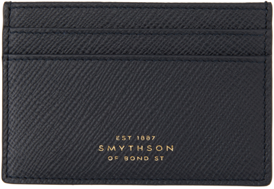 Shop Smythson Navy Panama Card Holder