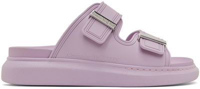 Shop Alexander Mcqueen Purple Hybrid Slides In 5410 Lilac/silver