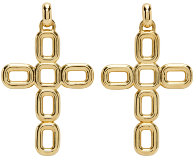 Shop Laura Lombardi Gold Luciana Earrings In Brass