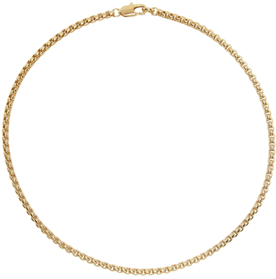 Shop Laura Lombardi Gold Box Chain Necklace In Brass