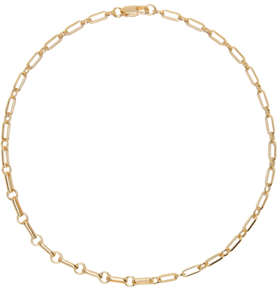 Shop Laura Lombardi Gold Bar Chain Necklace In Brass