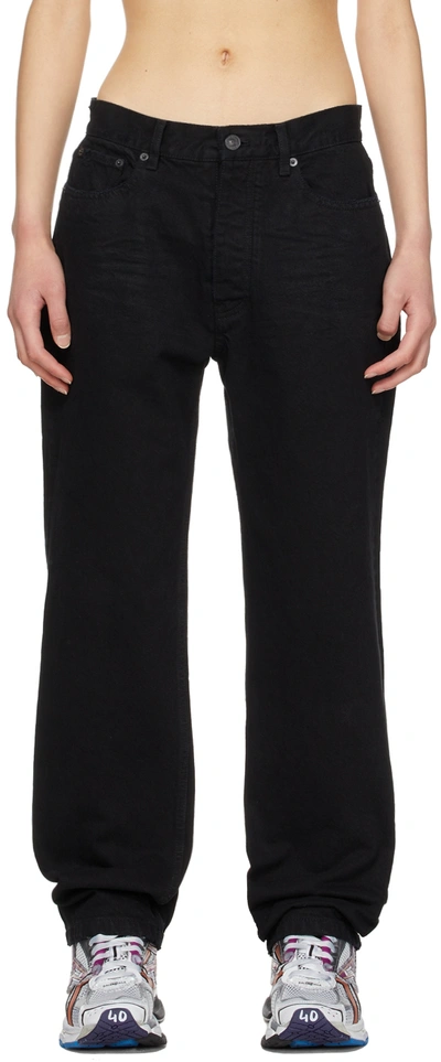 Shop Balenciaga Black Normal Fit Jeans In 1105 Pitch Black