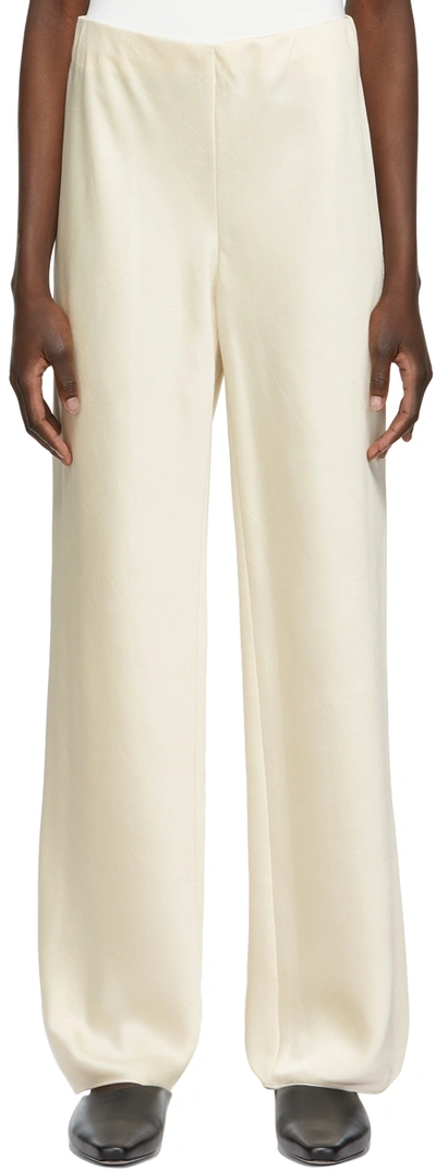 Shop Vince Off-white Satin Bias Trousers In Bona-115bon
