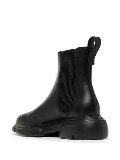 Shop Emporio Armani Leather Ankle Boots In Black