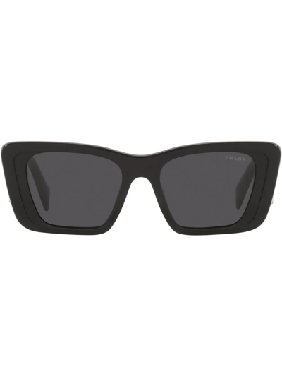 Shop Prada Square Frame Sunglasses In Black