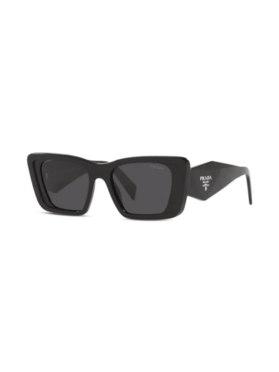 Shop Prada Square Frame Sunglasses In Black